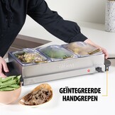 Buffetwarmer RVS 200W | 3x 1.4L Bakken | Incl. Deksel | -53%