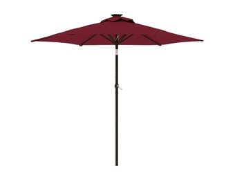 Bordeauxrode Parasol 225x225cm met Stalen Paal - 34% Korting!