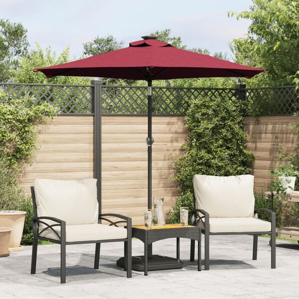 Bordeauxrode Parasol 225x225cm met Stalen Paal - 34% Korting!