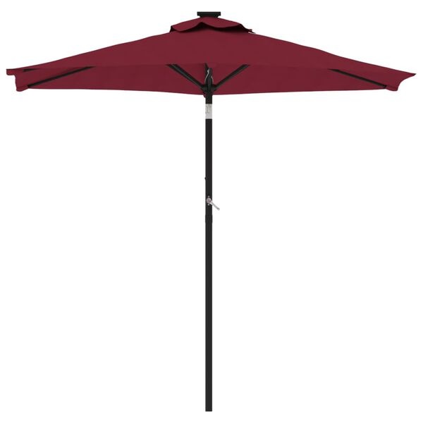 Bordeauxrode Parasol 225x225cm met Stalen Paal - 34% Korting!