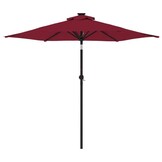 Bordeauxrode Parasol 225x225cm met Stalen Paal - 34% Korting!