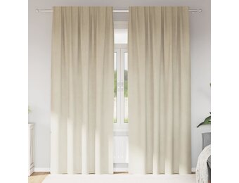 vidaXL Fluweel Gordijnen Crème - 2 stuks, 140x260cm - 33% Korting