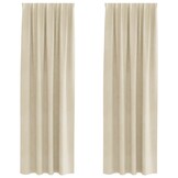 vidaXL Fluweel Gordijnen Crème - 2 stuks, 140x260cm - 33% Korting