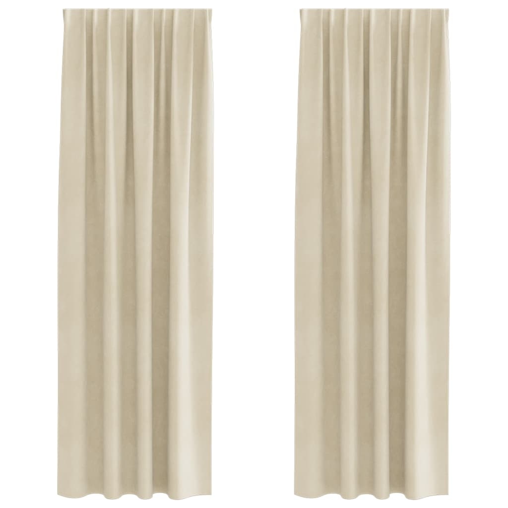 vidaXL Fluweel Gordijnen Crème - 2 stuks, 140x260cm - 33% Korting