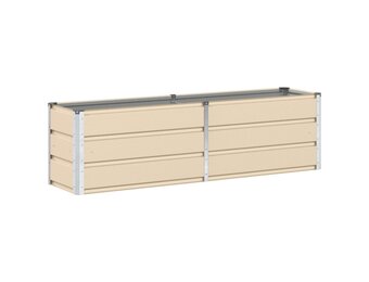 Ivoor Kleurige Plantenbak van Staal - 160x40x45 cm - 33% Korting