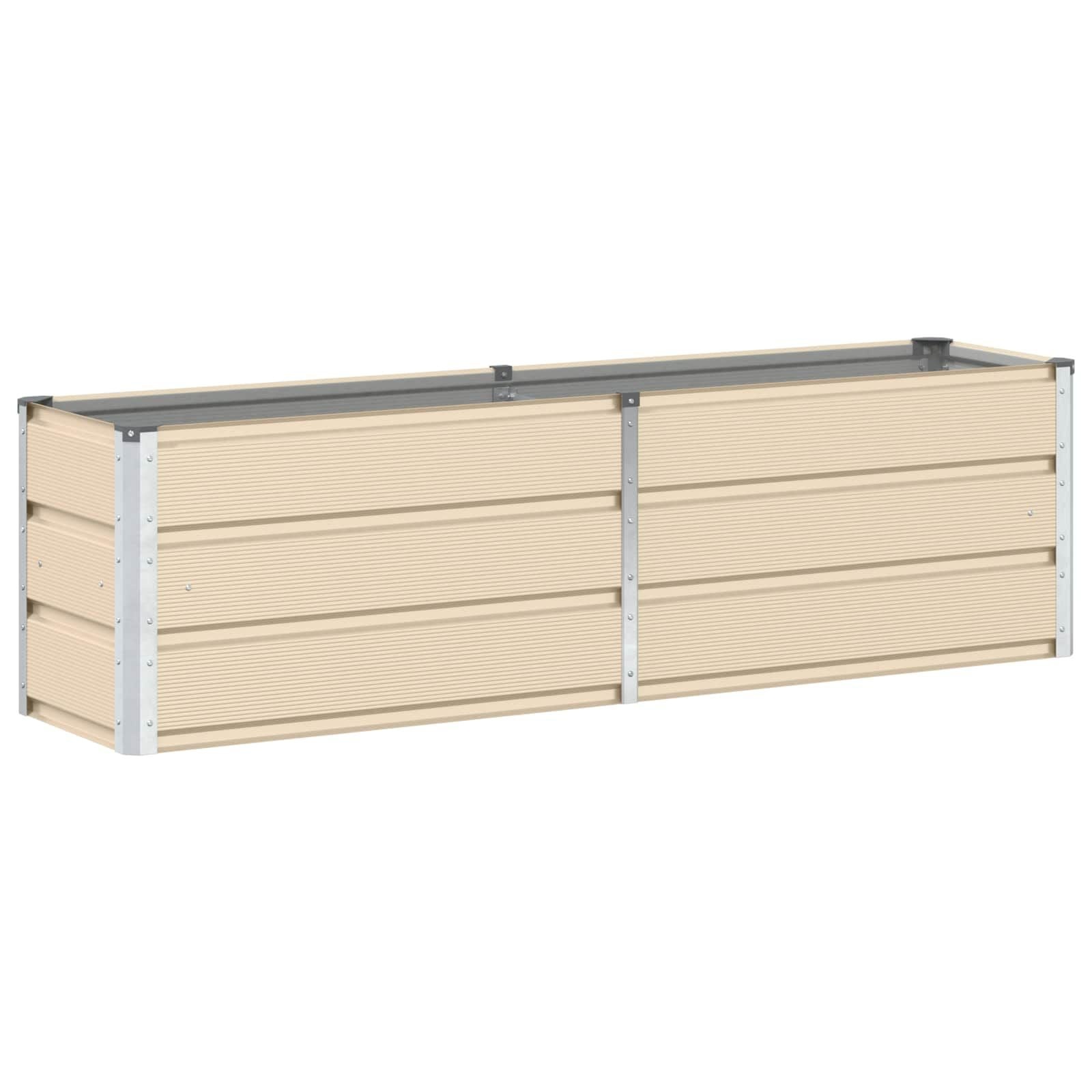 Ivoor Kleurige Plantenbak van Staal - 160x40x45 cm - 33% Korting
