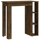 VidaXL Bartafel met Schap - 102x50x103,5 cm Gerookt Eiken - Nu 34% Korting!