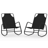 vidaXL Ligstoelen 2 stuks: Schommelend Staal & Textileen Zwart - 34% Korting!