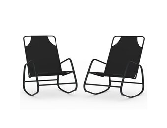 vidaXL Ligstoelen 2 stuks: Schommelend Staal & Textileen Zwart - 34% Korting!