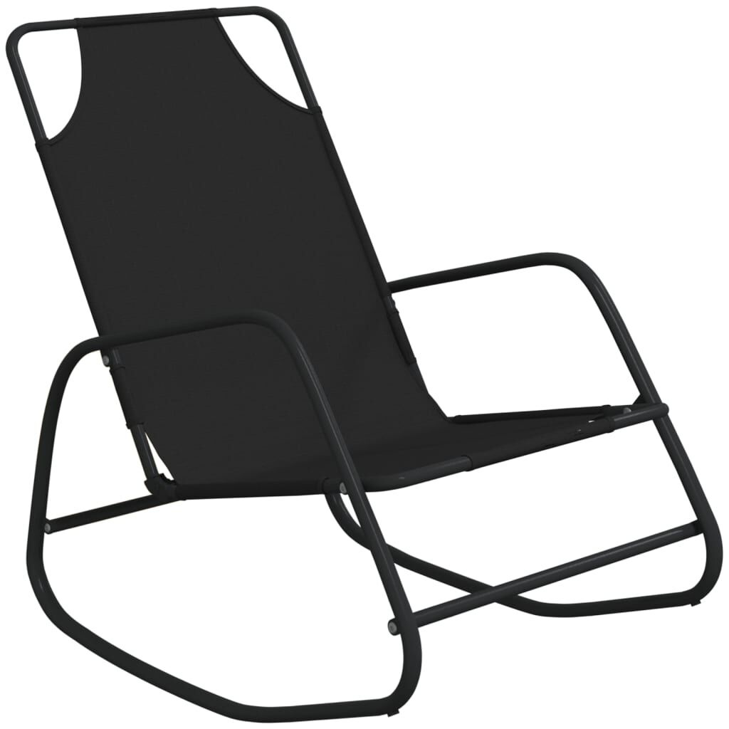 vidaXL Ligstoelen 2 stuks: Schommelend Staal & Textileen Zwart - 34% Korting!