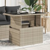 VidaXL Tuintafel Poly Rattan Lichtgrijs 100x55cm - 34% Korting!