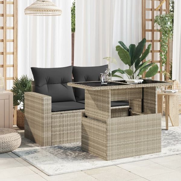VidaXL Tuintafel Poly Rattan Lichtgrijs 100x55cm - 34% Korting!