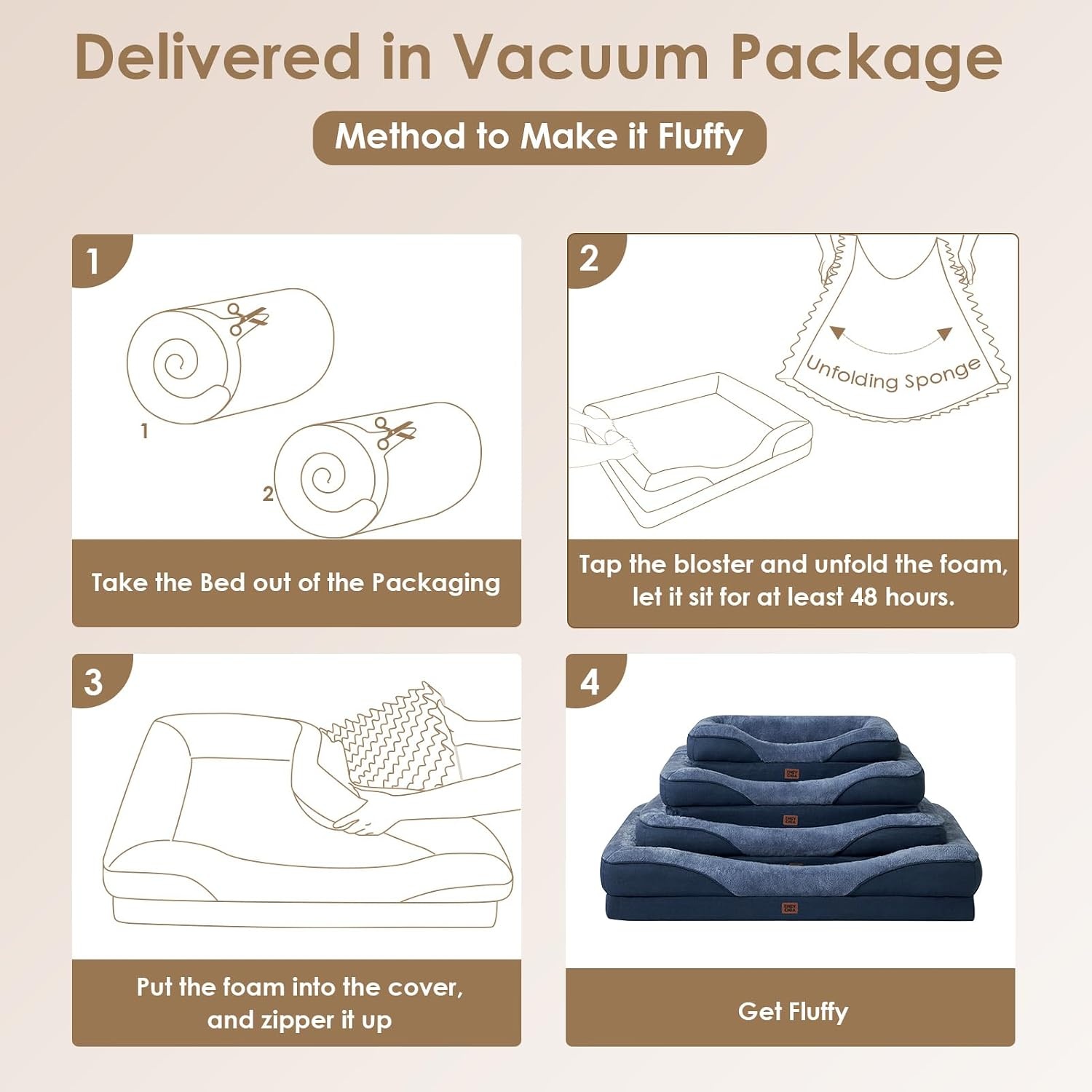 Orthopedisch Hondenbed Memory Foam - Donkerblauw - 55% Korting!
