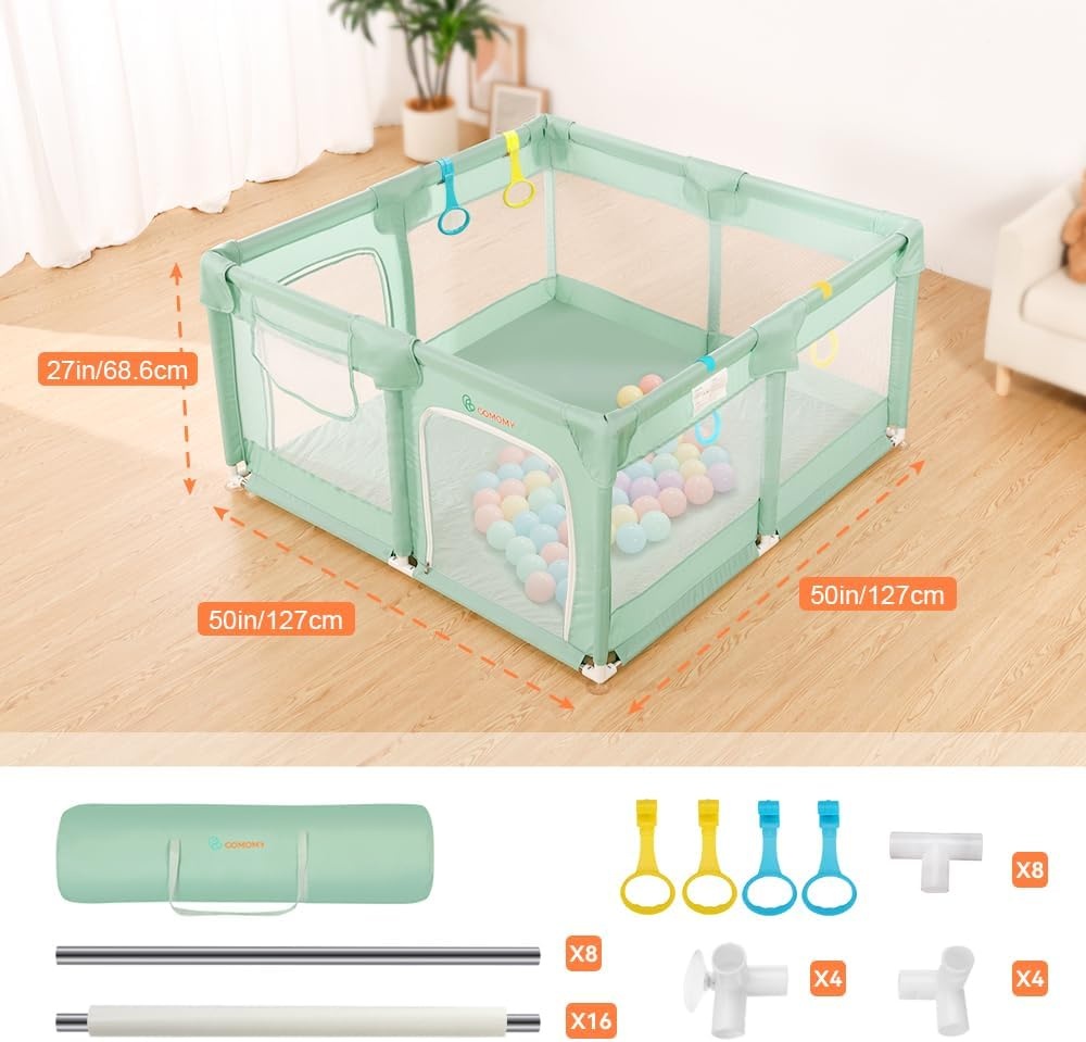 Babybox Groen 127x127 cm - 34% Korting!
