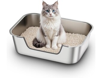 Kattenbak RVS Lage Instap 8cm - Hygiënisch & Anti-spat - 33% Korting