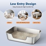 Kattenbak RVS Lage Instap 8cm - Hygiënisch & Anti-spat - 33% Korting
