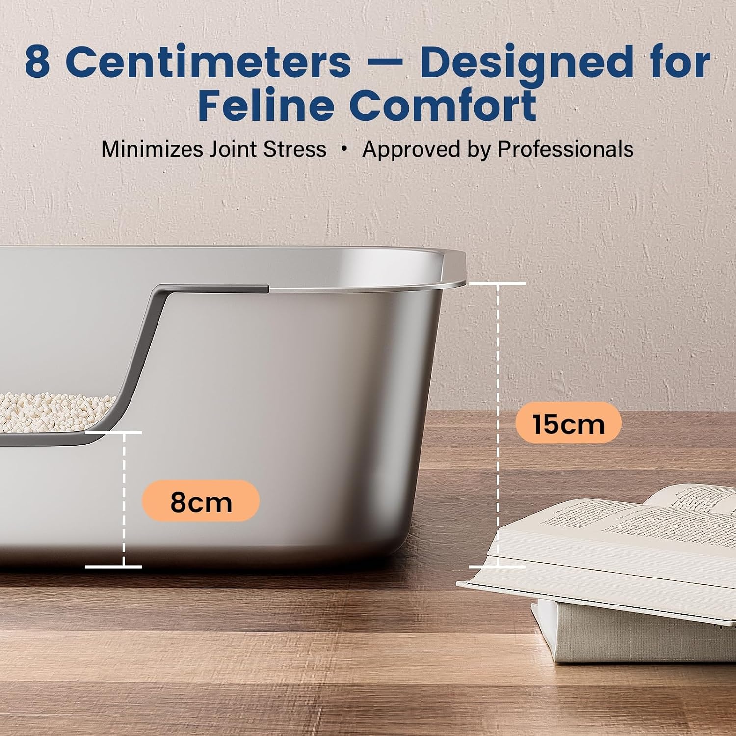 Kattenbak RVS Lage Instap 8cm - Hygiënisch & Anti-spat - 33% Korting