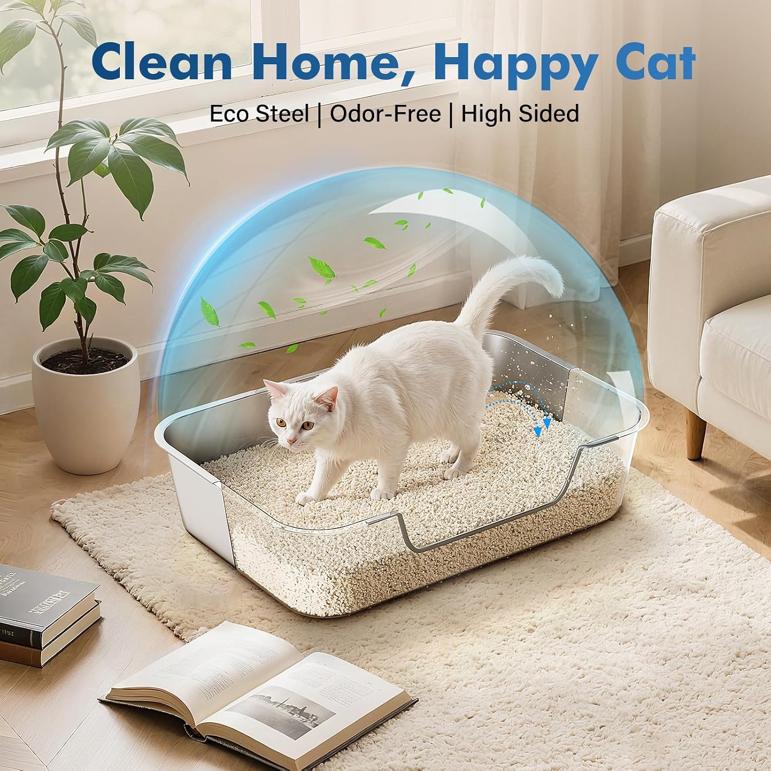 Kattenbak RVS Lage Instap 8cm - Hygiënisch & Anti-spat - 33% Korting