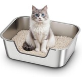 Kattenbak RVS Lage Instap 8cm - Hygiënisch & Anti-spat - 33% Korting