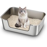 Kattenbak RVS Lage Instap 8cm - Hygiënisch & Anti-spat - 33% Korting