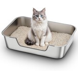 Kattenbak RVS Lage Instap 8cm - Hygiënisch & Anti-spat - 33% Korting