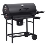 Barbecuevat met wielen & schappen - Staal Zwart - 35% Korting