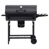 Barbecuevat met wielen & schappen - Staal Zwart - 35% Korting