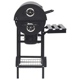 Barbecuevat met wielen & schappen - Staal Zwart - 35% Korting