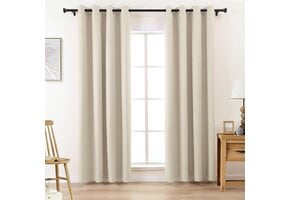 Verduisterende Gordijnen Beige Linnenlook (2 stuks) - 29% Korting