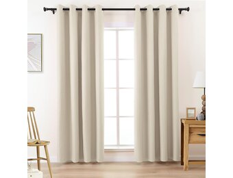 Verduisterende Gordijnen Beige Linnenlook (2 stuks) - 29% Korting