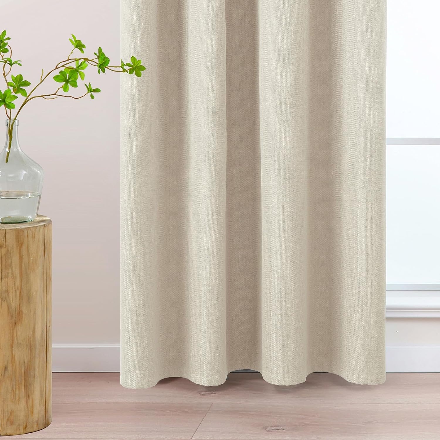 Verduisterende Gordijnen Beige Linnenlook (2 stuks) - 29% Korting