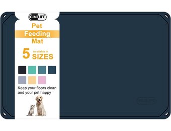 Honden- & Kattenvoermat Siliconen Staalblauw 66x46cm - 33% Korting!