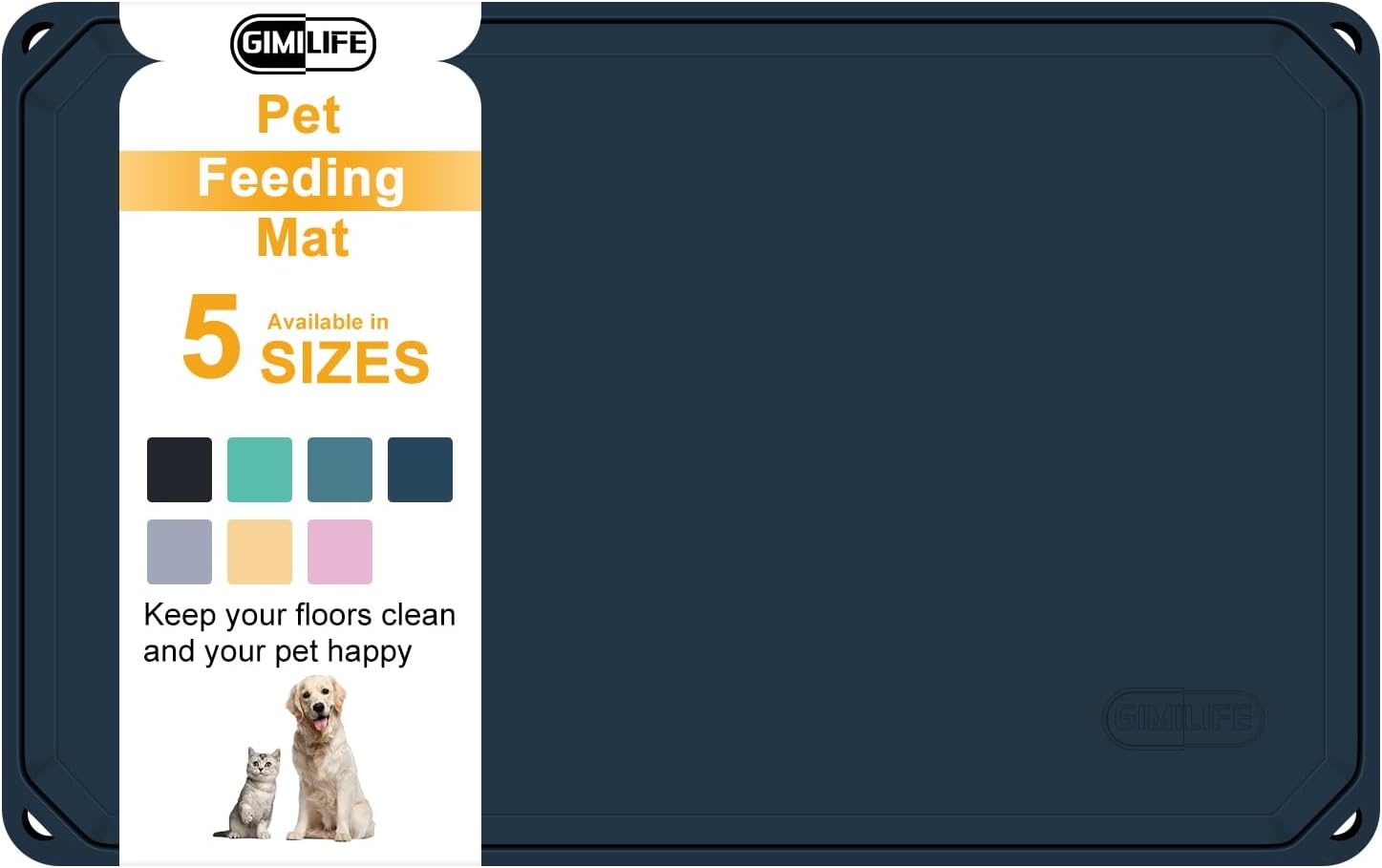 Antislip Siliconen Voerbakmat voor Hond & Kat - Staalblauw (58% korting)