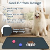 Antislip Siliconen Voerbakmat voor Hond & Kat - Staalblauw (58% korting)
