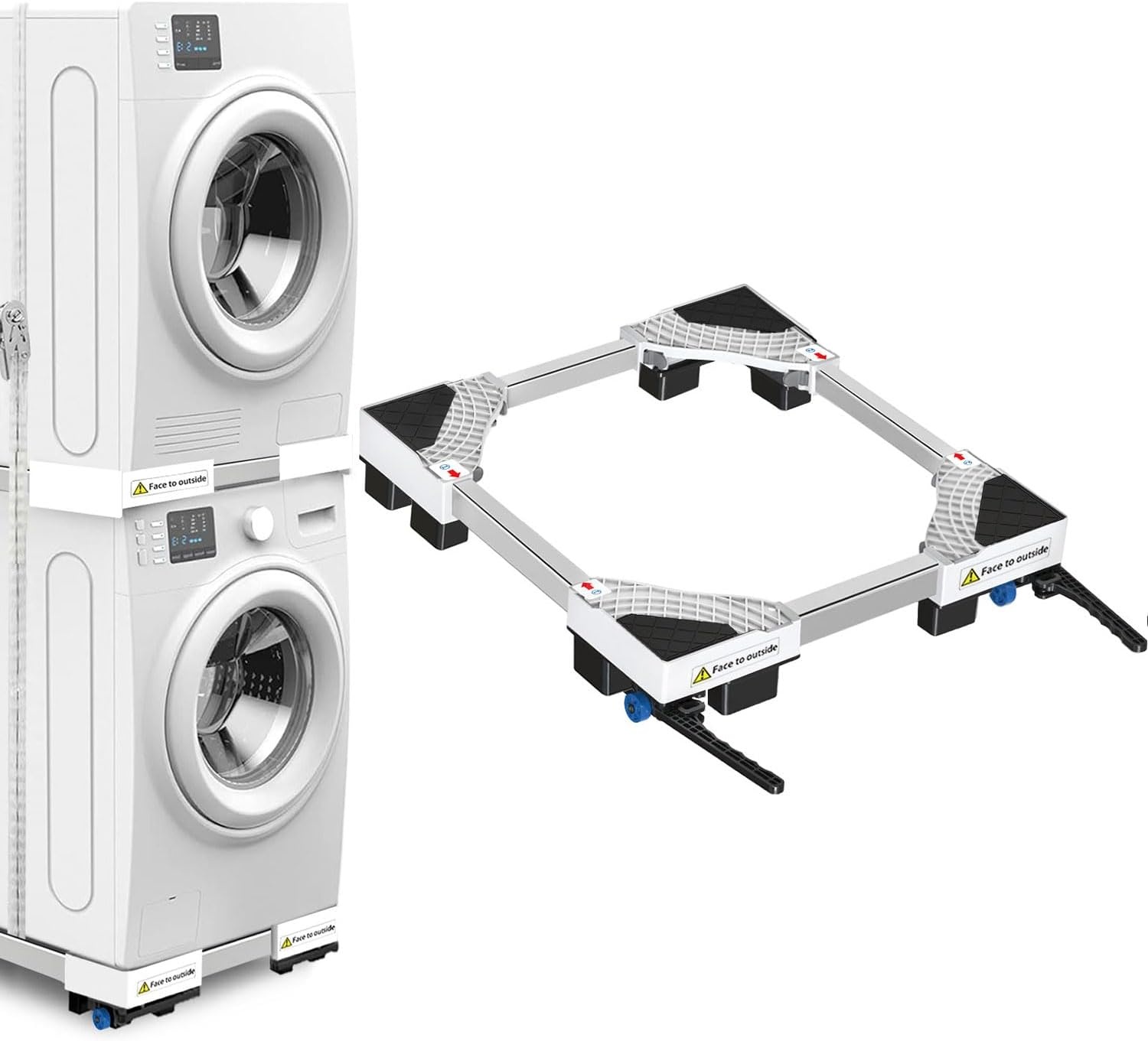 Verrijdbaar Wasmachine Onderstel met Rem & Trillingsdemping - 34% Korting