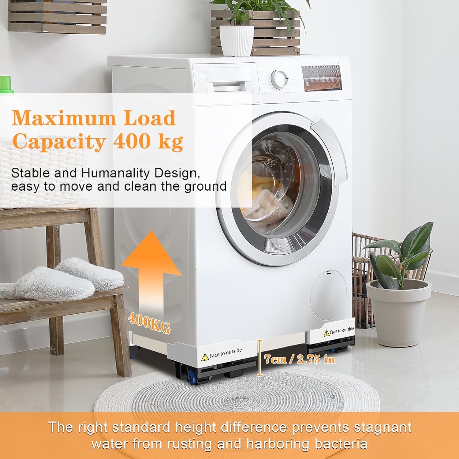 Verrijdbaar Wasmachine Onderstel met Rem & Trillingsdemping - 34% Korting