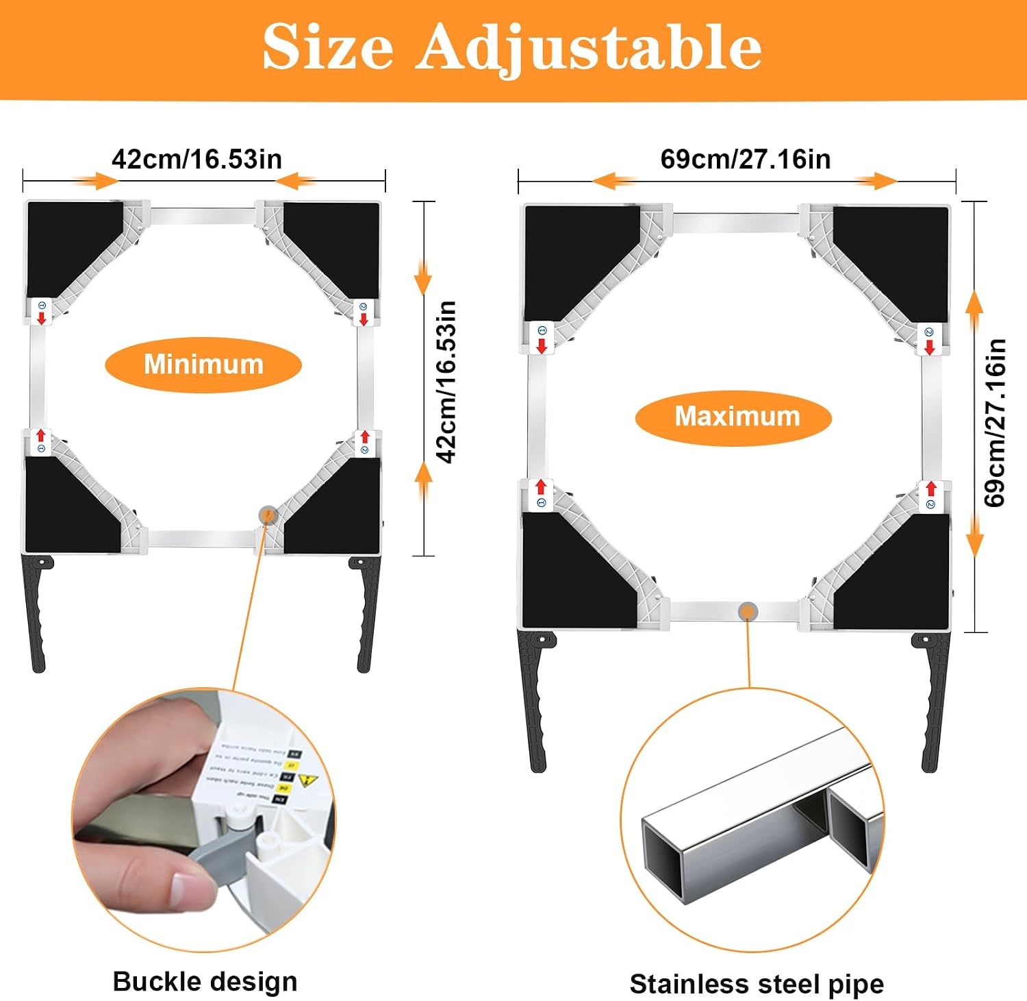 Verrijdbaar Wasmachine Onderstel met Rem & Trillingsdemping - 34% Korting