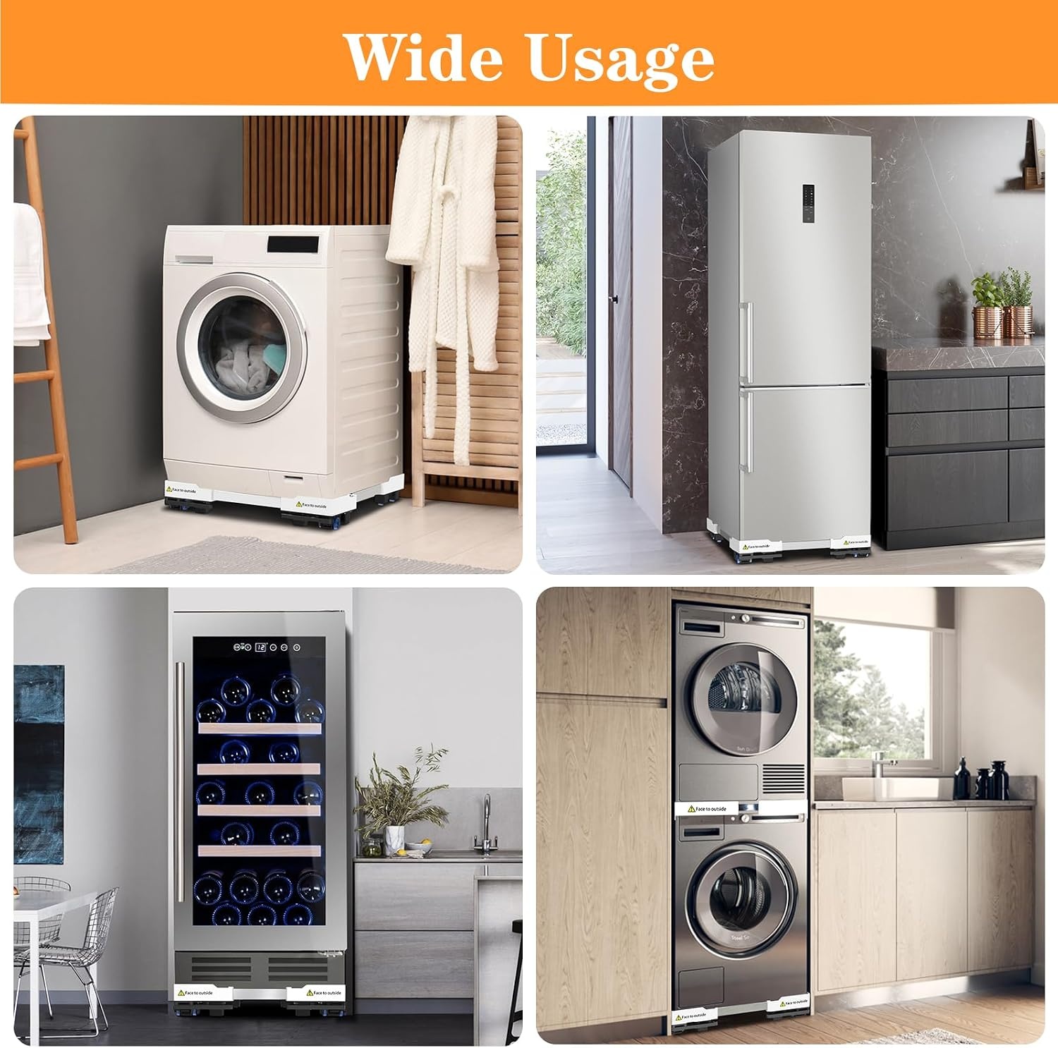 Verrijdbaar Wasmachine Onderstel met Rem & Trillingsdemping - 34% Korting