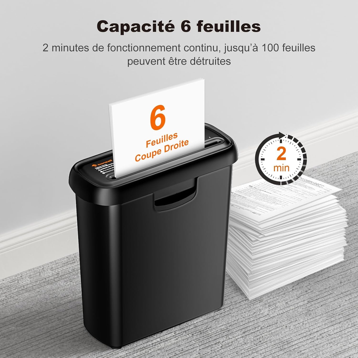 Papiervernietiger 6 Vellen P2 Veiligheid met 9L Bak - 58% Korting