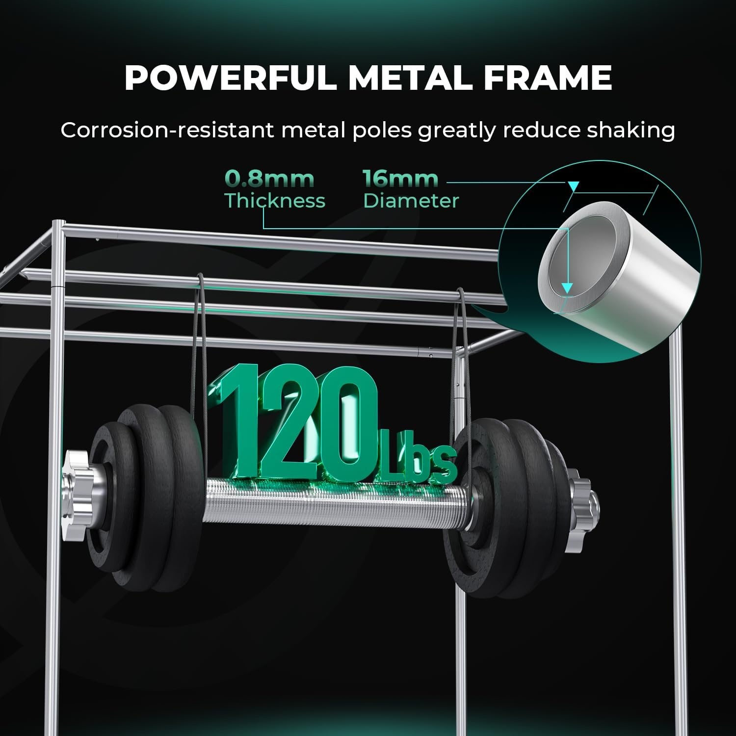 MARS HYDRO Growtent 70x70x160cm, Indoor Kweektent met Reflecterende Mylar Kweektenten voor Hydrocultuur, Afneembaar Bodemblad, voor Planten Kweekruimte