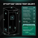 MARS HYDRO Growtent 70x70x160cm, Indoor Kweektent met Reflecterende Mylar Kweektenten voor Hydrocultuur, Afneembaar Bodemblad, voor Planten Kweekruimte