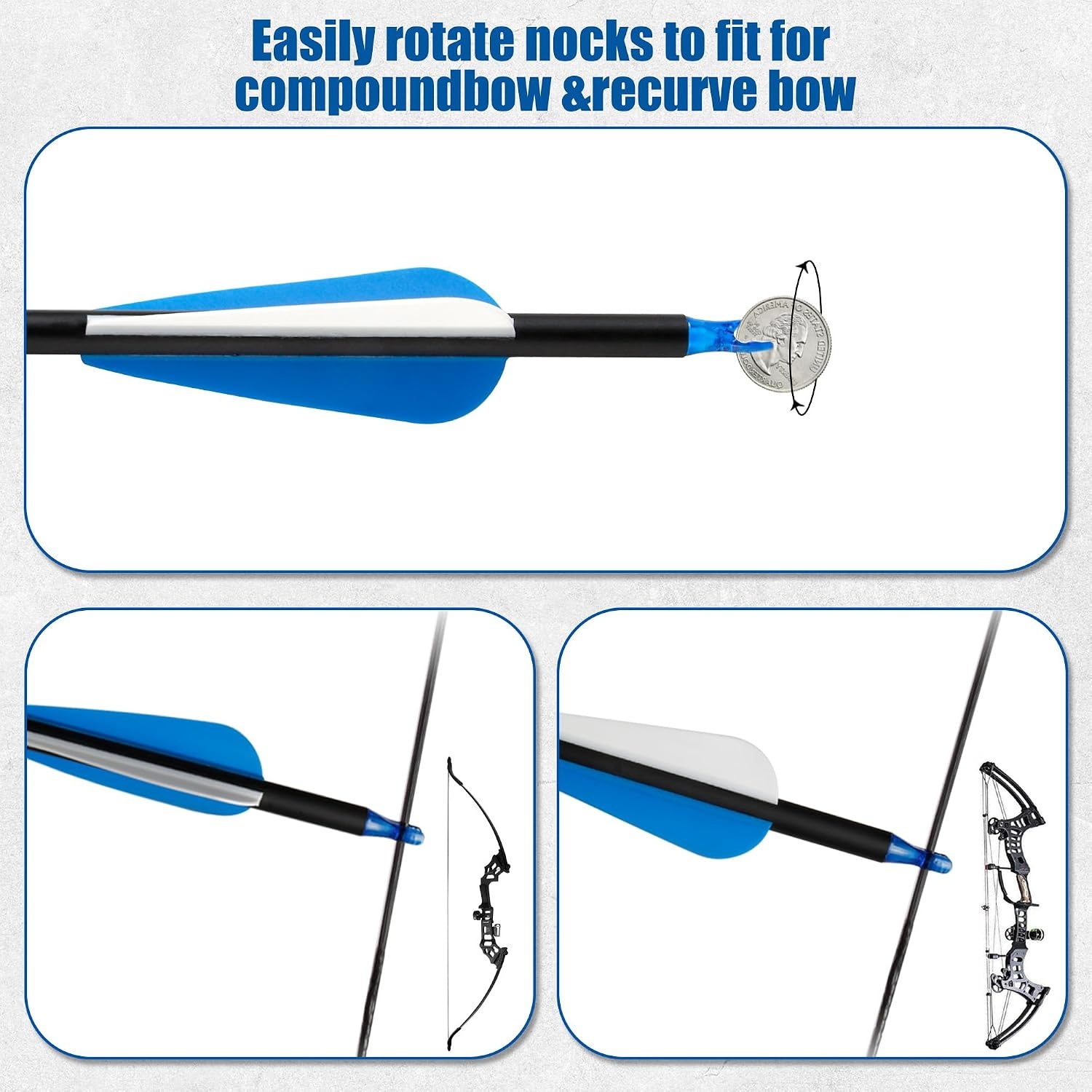 12Pcs 30" Carbon Archery Arrows, Spine Matched for Hunting & Target Practice with Compound & Recurve Bows, Carbon Shaft and Removable Tips