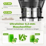 Slow Juicer Titanium Grijs 400W met 147 mm vulopening en 1,8 liter kan