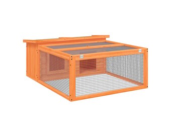vidaXL Konijnenhok 117,5x97x47,5 cm massief grenenhout bruin