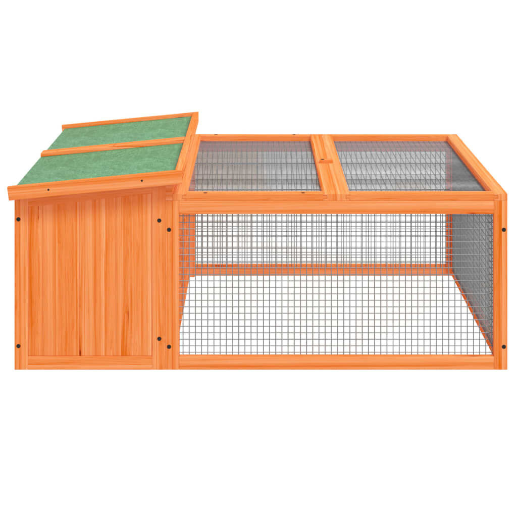vidaXL Konijnenhok 117,5x97x47,5 cm massief grenenhout bruin