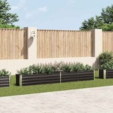 vidaXL Plantenbak verhoogd 320x40x45 cm gegalvaniseerd staal antraciet