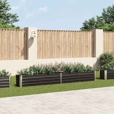vidaXL Plantenbak verhoogd 320x40x45 cm gegalvaniseerd staal antraciet