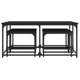 vidaXL 5-delige Salontafelset Zwart Bewerkt Hout - 54% Korting