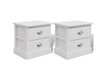 vidaXL Nachtkastjes Franse stijl 2 stuks wit