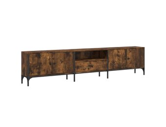 vidaXL Tv-meubel met lade 200x25x44 cm bewerkt hout gerookt eikenkleur